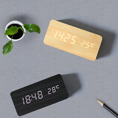 LED Wooden Alarm Clock