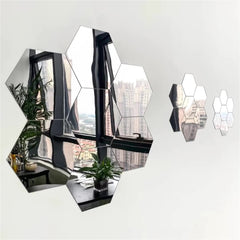 Hexagon Mirror Wall Stickers